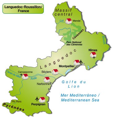 languedoc-roussillon Haritası