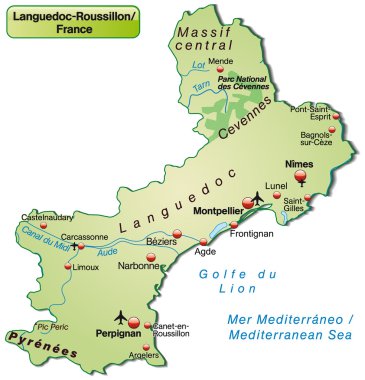 languedoc-roussillon Haritası