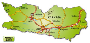 Map of kaernten clipart