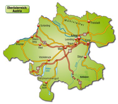 Map of upper Austria clipart