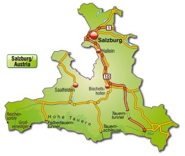 Map of salzburg clipart