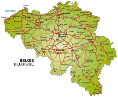Map of Belgium clipart