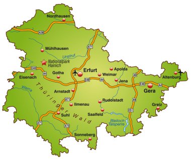 thuringia Haritası