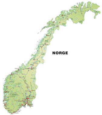 Map of Norway clipart