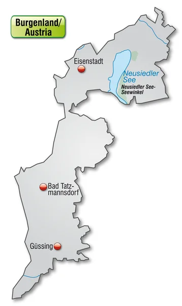 Burgenlandkarte — Stockvektor