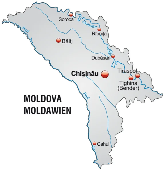 Mapa de moldavia — Vector de stock