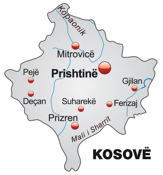 Map of Kosovo — Stock Vector