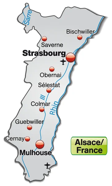 Kort over Alsace – Stock-vektor
