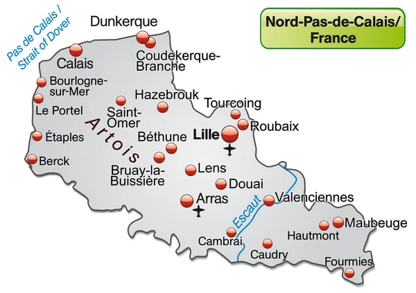 Map of North-pas-de-calais — Stock Vector