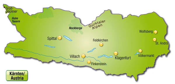 Kaernten の地図 — ストックベクタ
