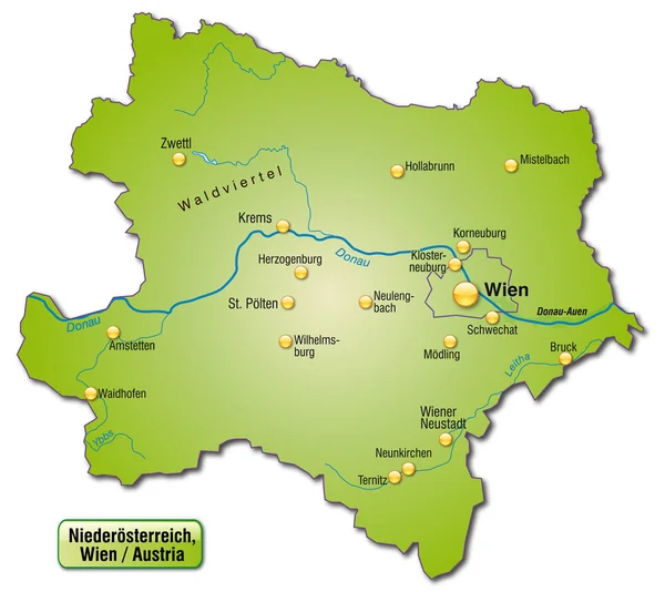 Mapa Dolna austria — Wektor stockowy