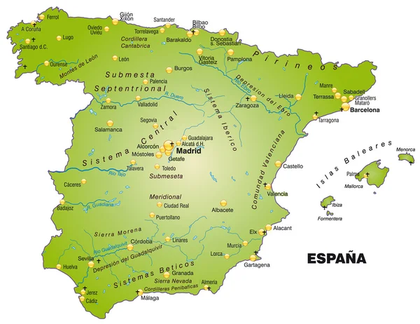 Mapa de España — Vector de stock