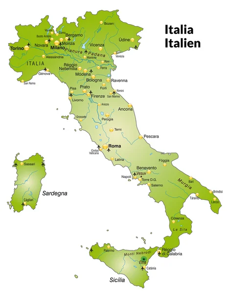 Carte de l'Italie — Image vectorielle