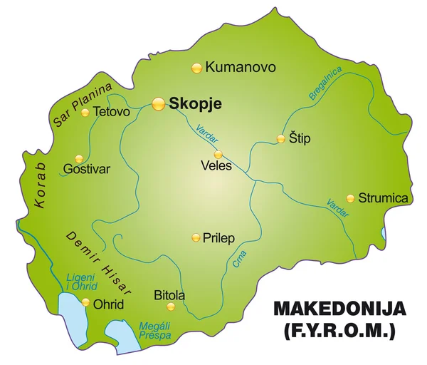 Macedónia Térkép — Stock Vector