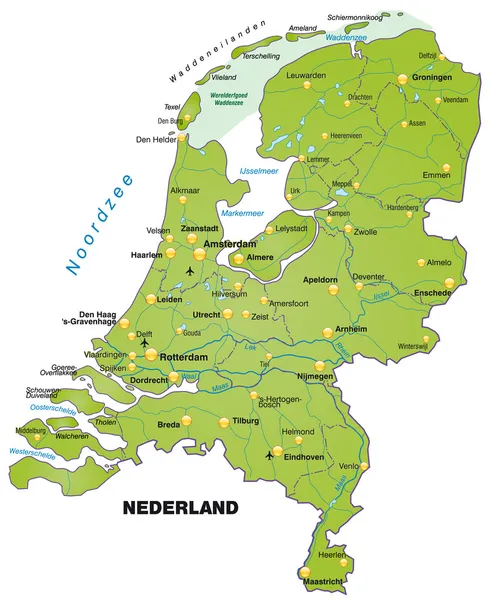 Mapa Holandia — Wektor stockowy