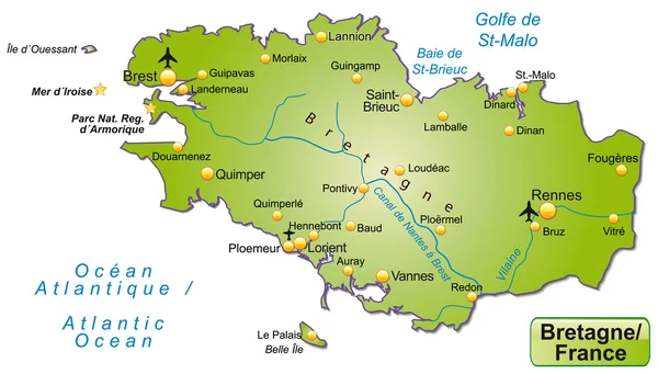 Mapa online de Bretaña — Archivo Imágenes Vectoriales