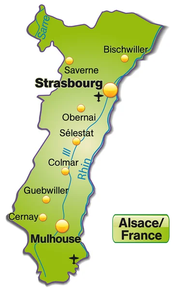 Map of Alsace — Stock Vector