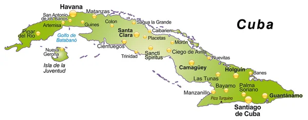 क्यूबा का नक्शा — स्टॉक वेक्टर