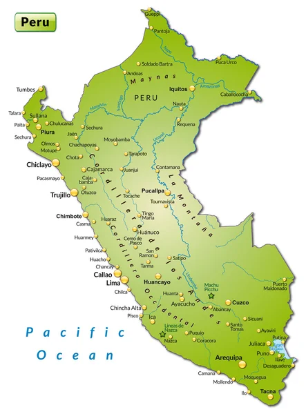 Map of Peru — Stock Vector