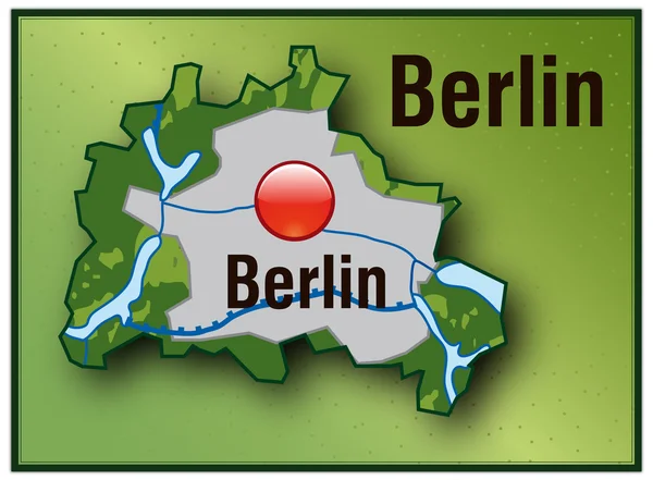 O mapa de Berlim — Vetor de Stock