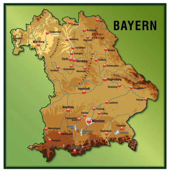巴伐利亚的地图 — 图库矢量图片