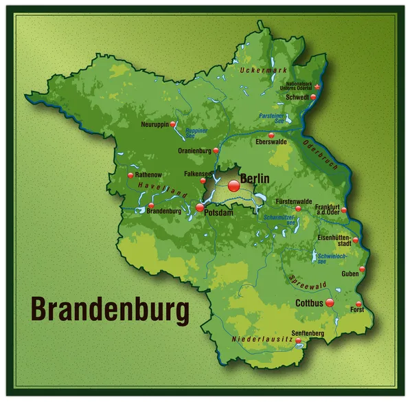 Mapa online de Brandeburgo — Archivo Imágenes Vectoriales