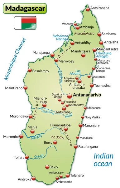 马达加斯加的地图 — 图库矢量图片