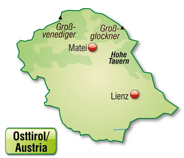 Map of East Tyrol — Stock Vector
