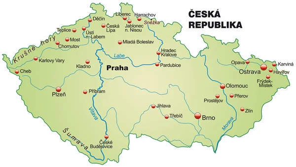 Mapa České republiky — Stockový vektor