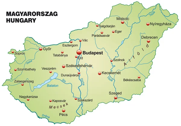 Macaristan Haritası — Stok Vektör