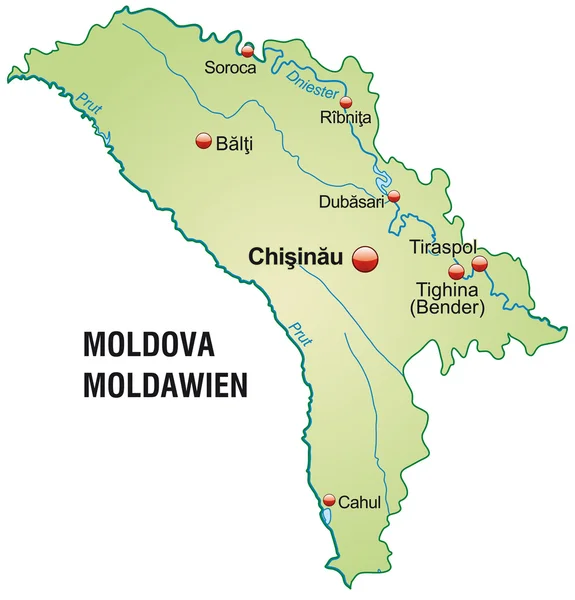 O mapa de moldávia — Vetor de Stock