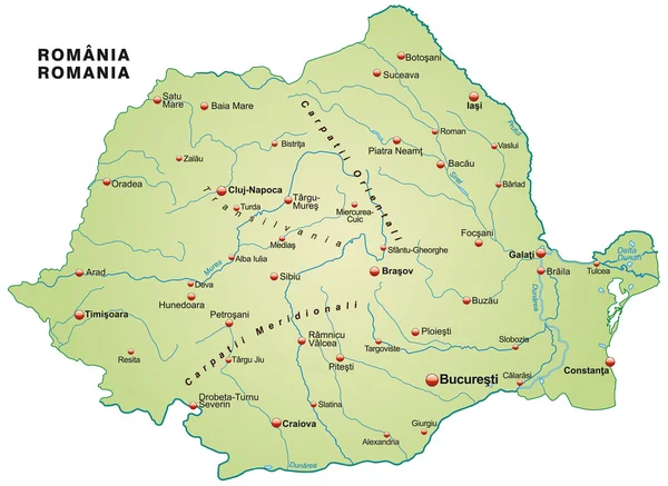 Mapa Rumunska — Stockový vektor