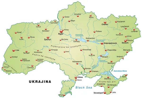 La carte de L'Ukraine — Image vectorielle