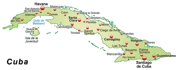 El mapa de Cuba — Archivo Imágenes Vectoriales