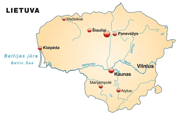 Карта Литвы — стоковый вектор