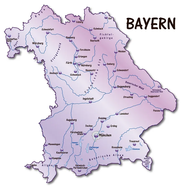 Map of Bavaria — Stock Vector