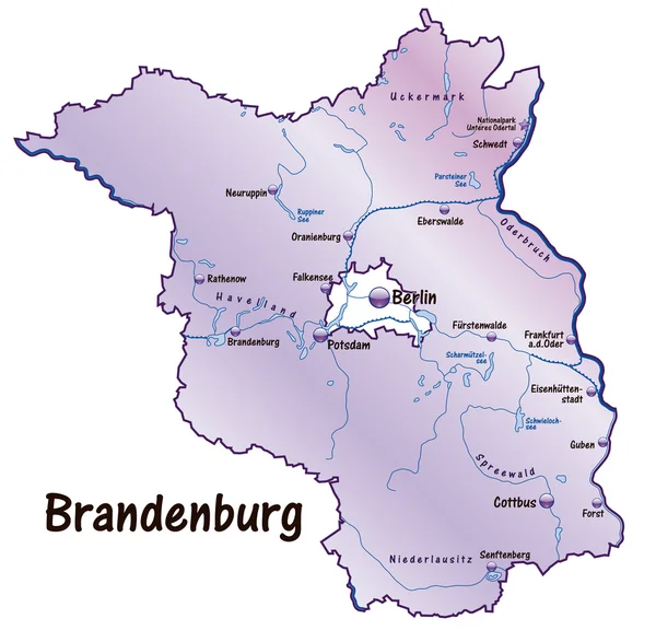 Mapa online de Brandeburgo — Archivo Imágenes Vectoriales