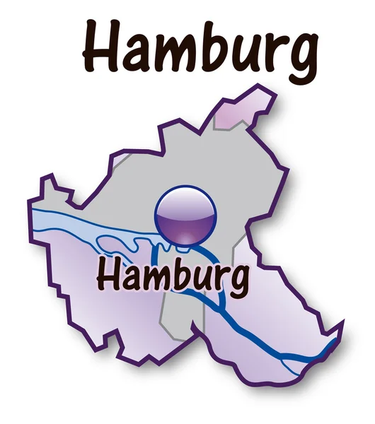 汉堡的地图 — 图库矢量图片