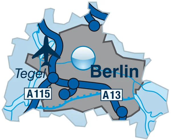 Mapa Berlína — Stockový vektor