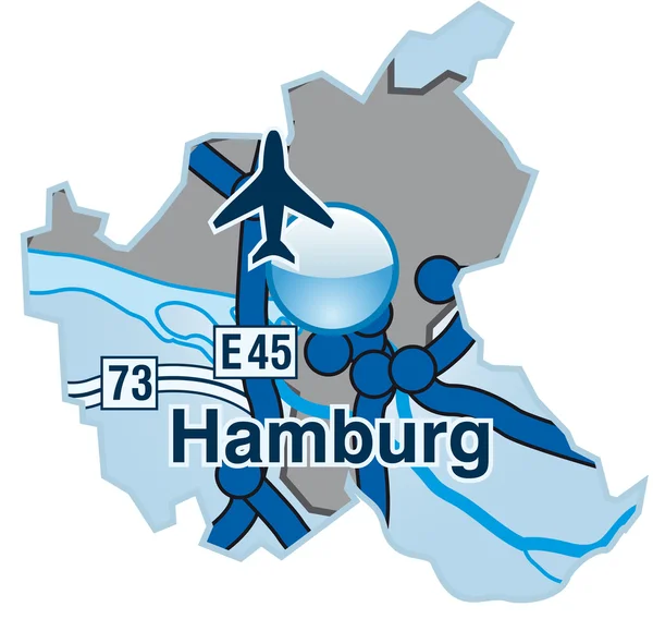 汉堡的地图 — 图库矢量图片