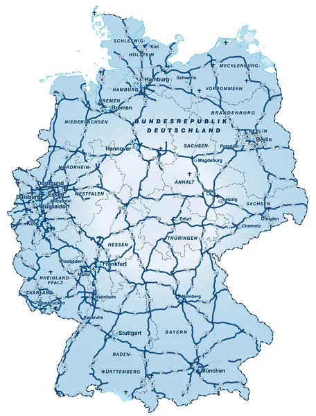 Kaart van Duitsland — Stockvector