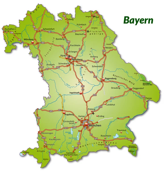 Map of Bavaria — Stock Vector