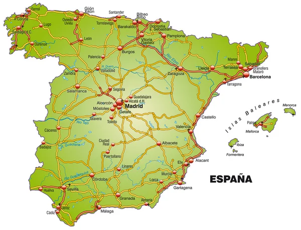 İspanya Haritası — Stok Vektör