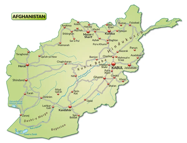 아프가니스탄의 지도 — 스톡 벡터
