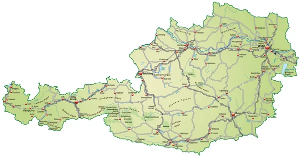 Mapa Rakouska — Stockový vektor