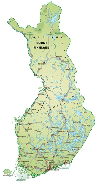 Kaart van Finland — Stockvector