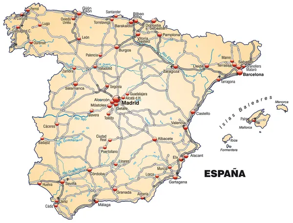 Map of Spain — Stock Vector