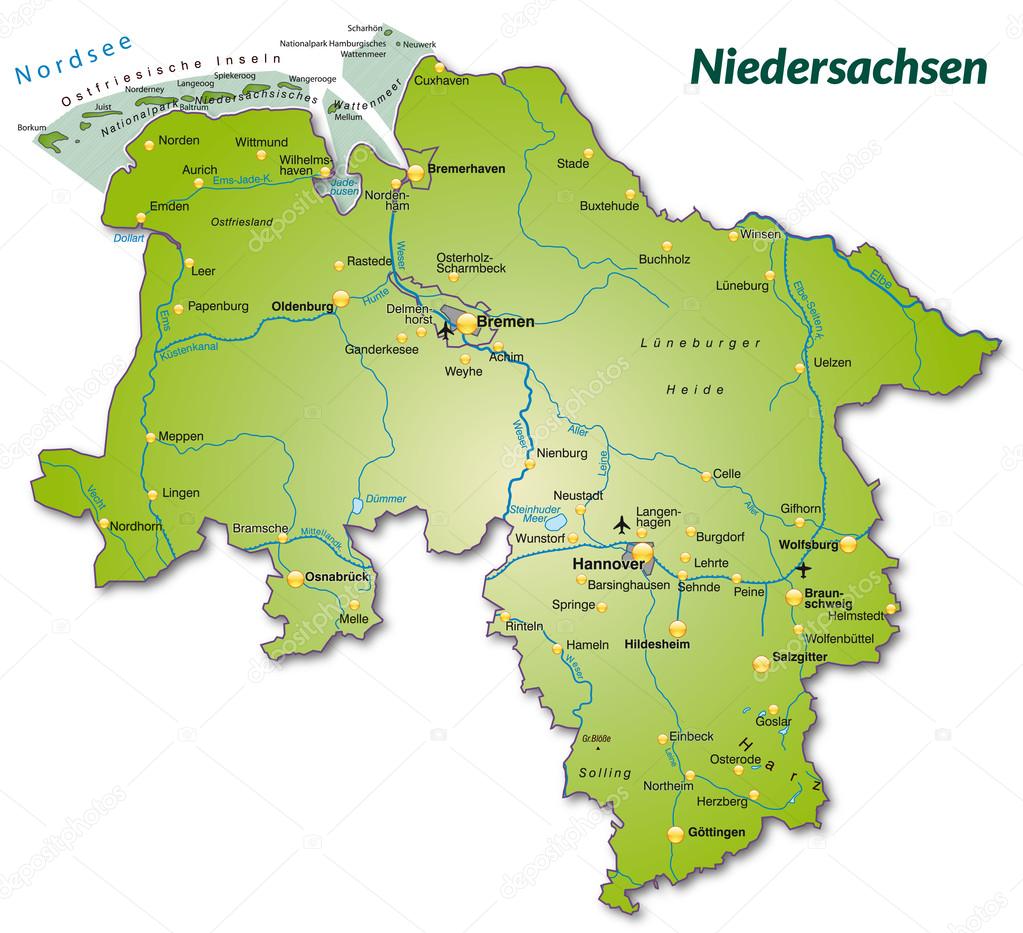 karte von niedersachsen — Stockvektor © artalis #39343113 karte von niedersachsen — Stockvektor © artalis #39343113