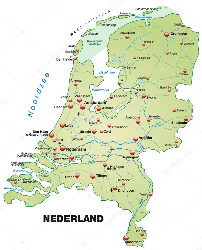 struik nog een keer leerplan Map of Netherlands Stock Vector by ©artalis #39344073