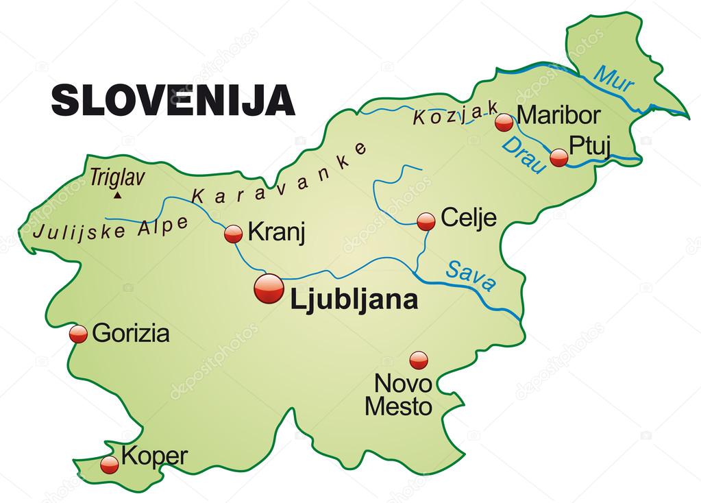 szlovénia térkép Szlovénia térképe — Stock Vektor © artalis #39344079 szlovénia térkép